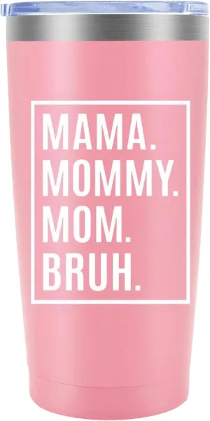 MFGNEH Mothers Day Birthday Gifts for Mom,Mom Christmas Gifts from Daughter, Son,Kids,Mother Gift,Thank You Gift for Mama Mommy Bruh,Women,20oz Pink Stainless Steel Tumbler Cup