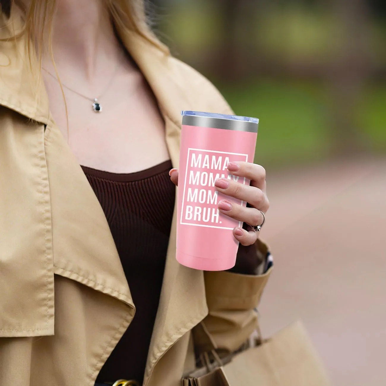 MFGNEH Mothers Day Birthday Gifts for Mom,Mom Christmas Gifts from Daughter, Son,Kids,Mother Gift,Thank You Gift for Mama Mommy Bruh,Women,20oz Pink Stainless Steel Tumbler Cup