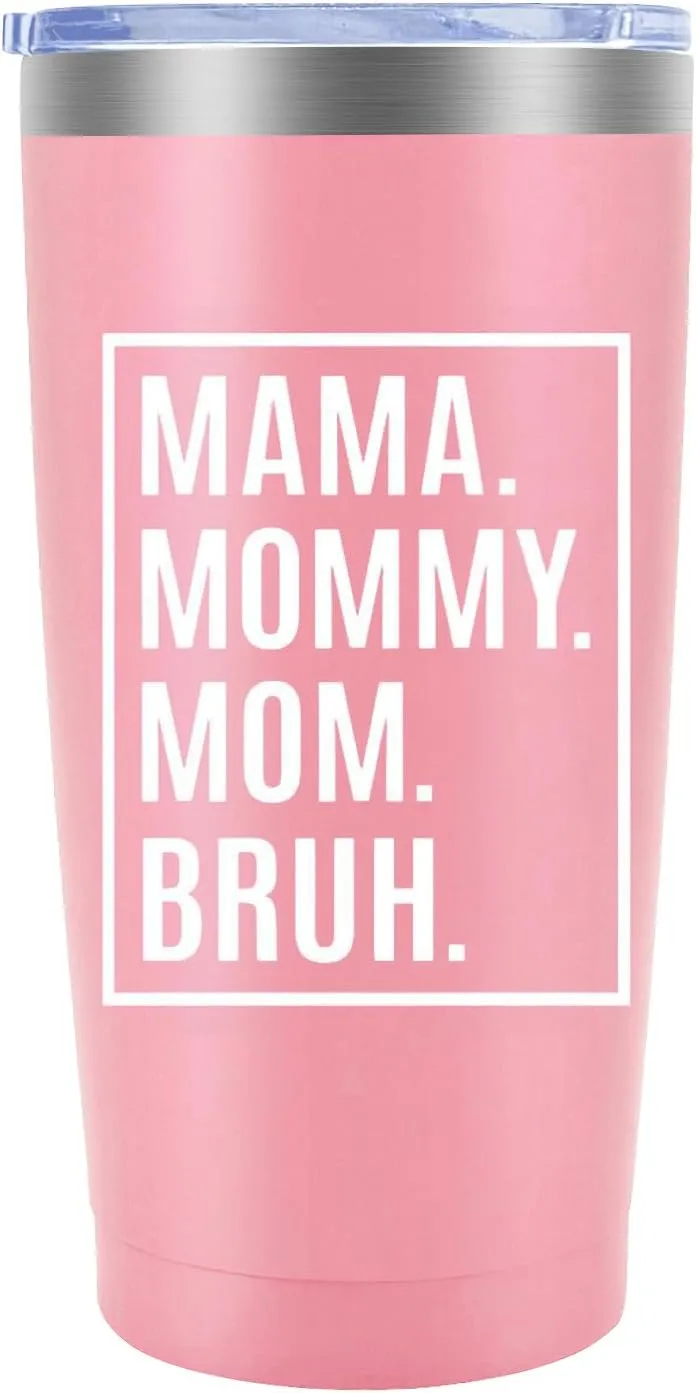 MFGNEH Mothers Day Birthday Gifts for Mom,Mom Christmas Gifts from Daughter, Son,Kids,Mother Gift,Thank You Gift for Mama Mommy Bruh,Women,20oz Pink Stainless Steel Tumbler Cup