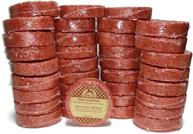 Midwest Hearth Cedar Fire Starters - 100% Natural - Made in The USA - BBQ, Fireplaces, Stoves, Outdoor, Camp Fire, Survival - 36 Pack (Up to 144 Fires)