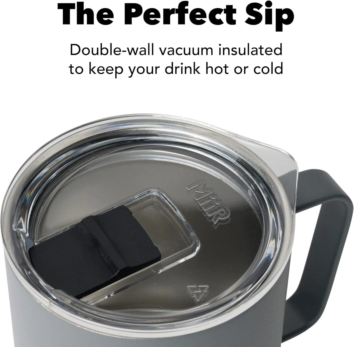 MiiR, Camp Cup, Vacuum Insulated, Stainless Steel with Slide Lid, BPA Free, White, 8 Fluid Ounces