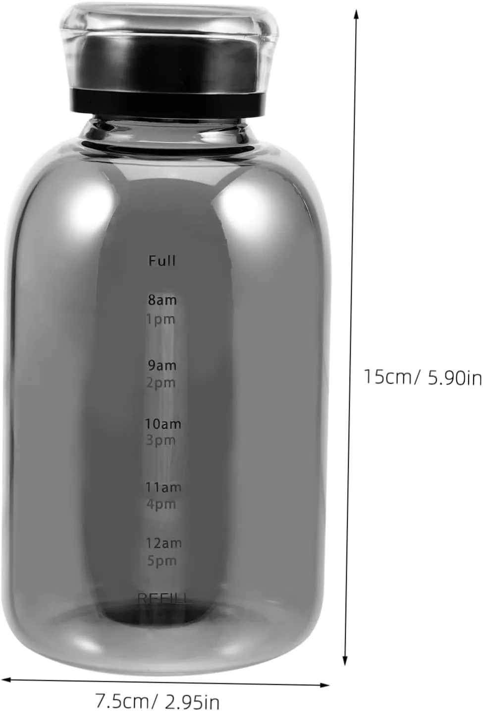 Mikinona 1 Set Large Capacity Portable Water Bottle High Borosilicate Glass Sports Bottle with Dual Lids for Outdoor Activities Gym and Fitness Leakproof Design for Easy Hydration