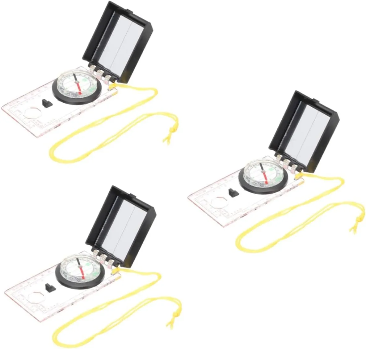 Milisten Hiking Compass Ruler Tool Lightweight Outdoor Measuring Scale Durable Survival Compass for Navigation