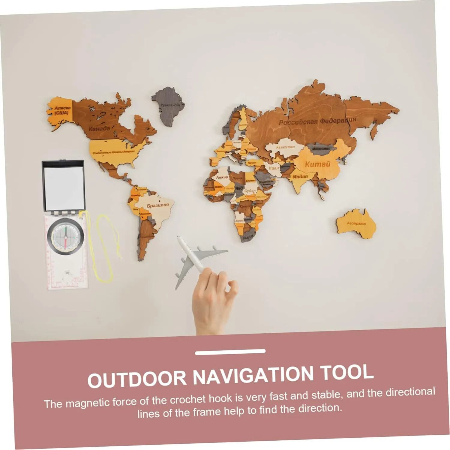 Milisten Hiking Compass Ruler Tool Lightweight Outdoor Measuring Scale Durable Survival Compass for Navigation