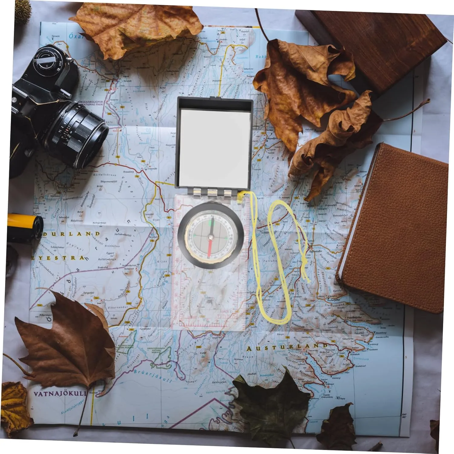 Milisten Hiking Compass Ruler Tool Lightweight Outdoor Measuring Scale Durable Survival Compass for Navigation