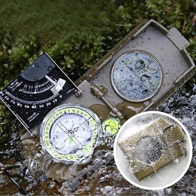 Military Compass, Hiking Compass for Survival with Lensatic Sighting, Luminous Navigation Compass Waterproof for Backpacking Orienteering Camping
