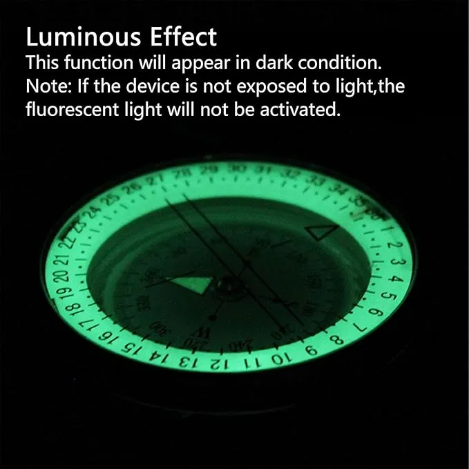 Military Compass, Hiking Compass for Survival with Lensatic Sighting, Luminous Navigation Compass Waterproof for Backpacking Orienteering Camping