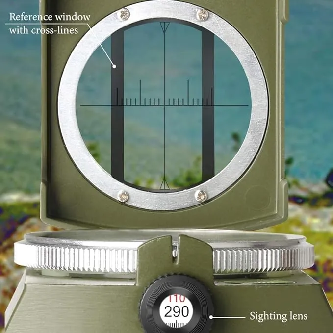 Military Compass, Hiking Compass for Survival with Lensatic Sighting, Luminous Navigation Compass Waterproof for Backpacking Orienteering Camping