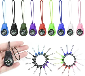 Mini Compass for Kids Compass Keychain, Small Compass Bulk, Multi-Color Outdoor Camping Hiking Pocket Compass for Survival Kits Watchband Bracelet Necklace Keychain