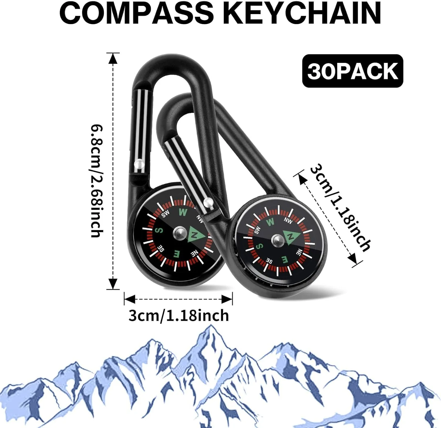 Mini Compass Keychain for Kids Bulk,Small Pocket Magnetic Compass Survival Hiking for Outdoor Survival Camping Party Backpacking Accessory