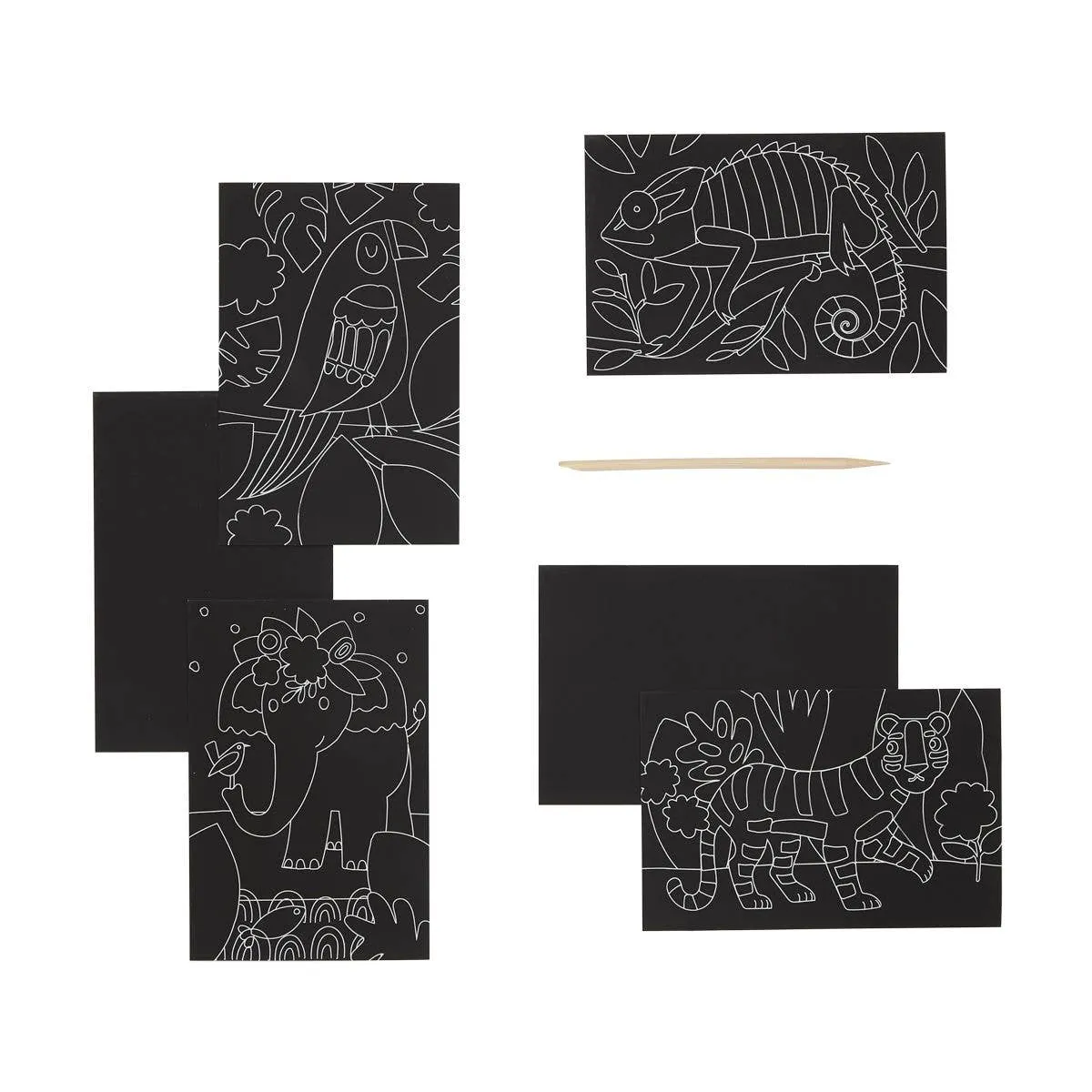Mini Scratch & Scribble Art Kit – Jungle Fun | Unique Gifts for Girls, Age 6 