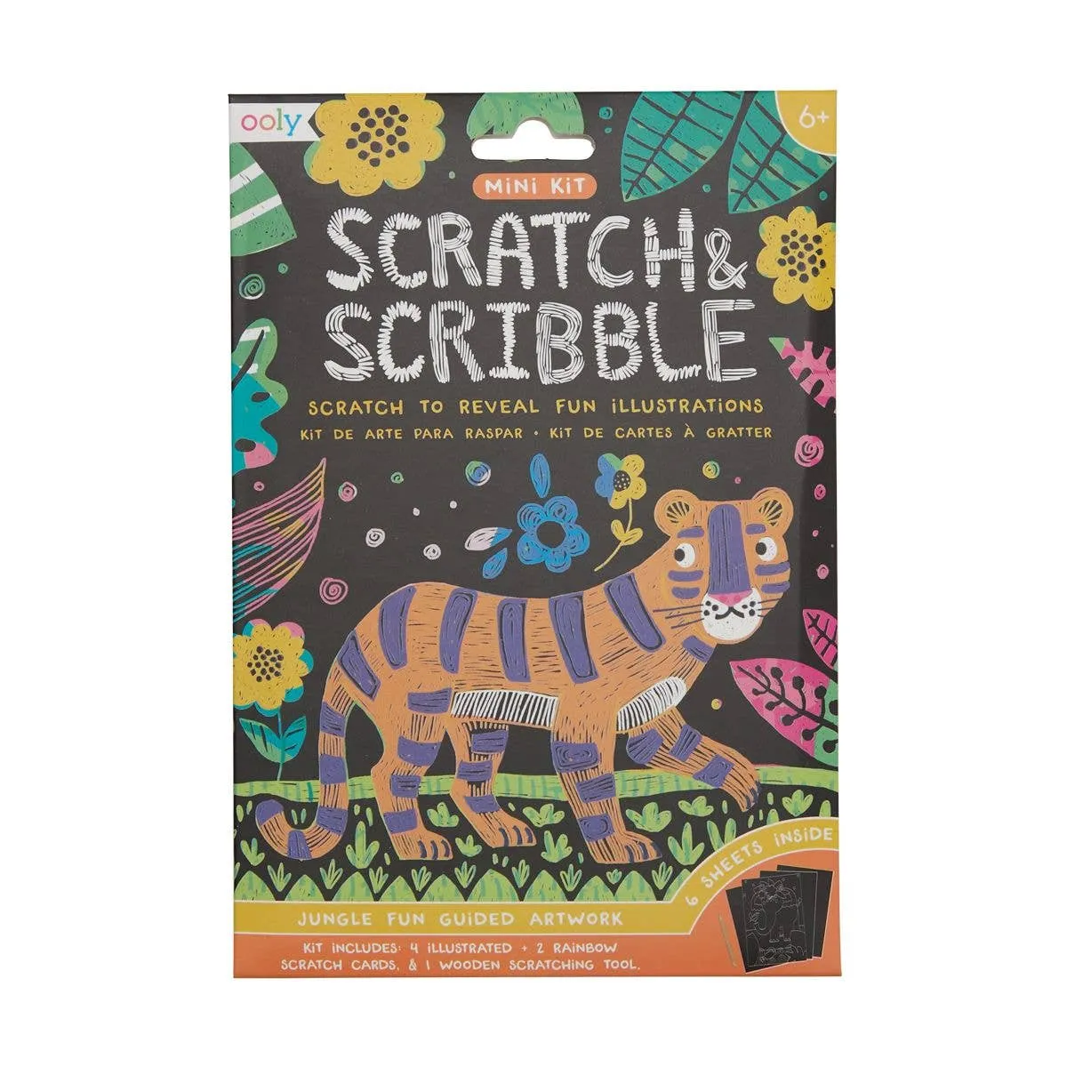 Mini Scratch & Scribble Art Kit – Jungle Fun | Unique Gifts for Girls, Age 6 