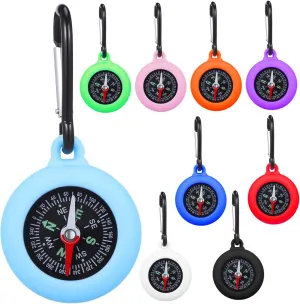 Mipcase 9pcs Portable Carabiner Compass Mini Clip Compass for Hiking Camping and Outdoor Adventures Lightweight Navigation Tool for Survival and Exploration