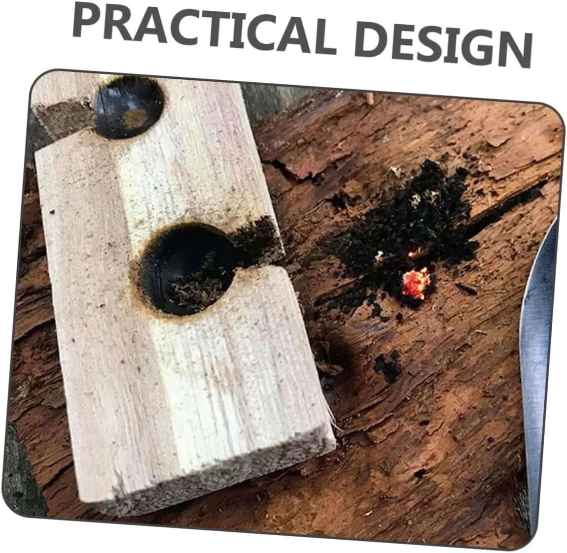 Mipcase Camping Bow Drill Kit Emergency Kit Outdoor Fire Making Tool Friction Fire Tool Fire Piston Kit