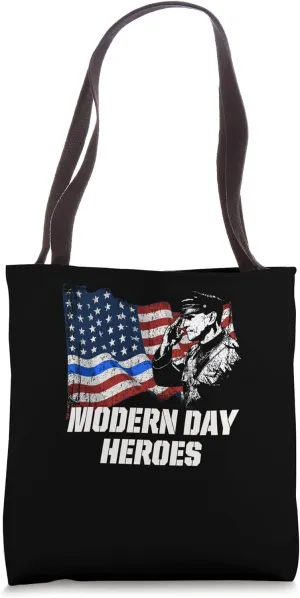 Modern Day Heroes Police Officer First Responders Cops Tote Bag