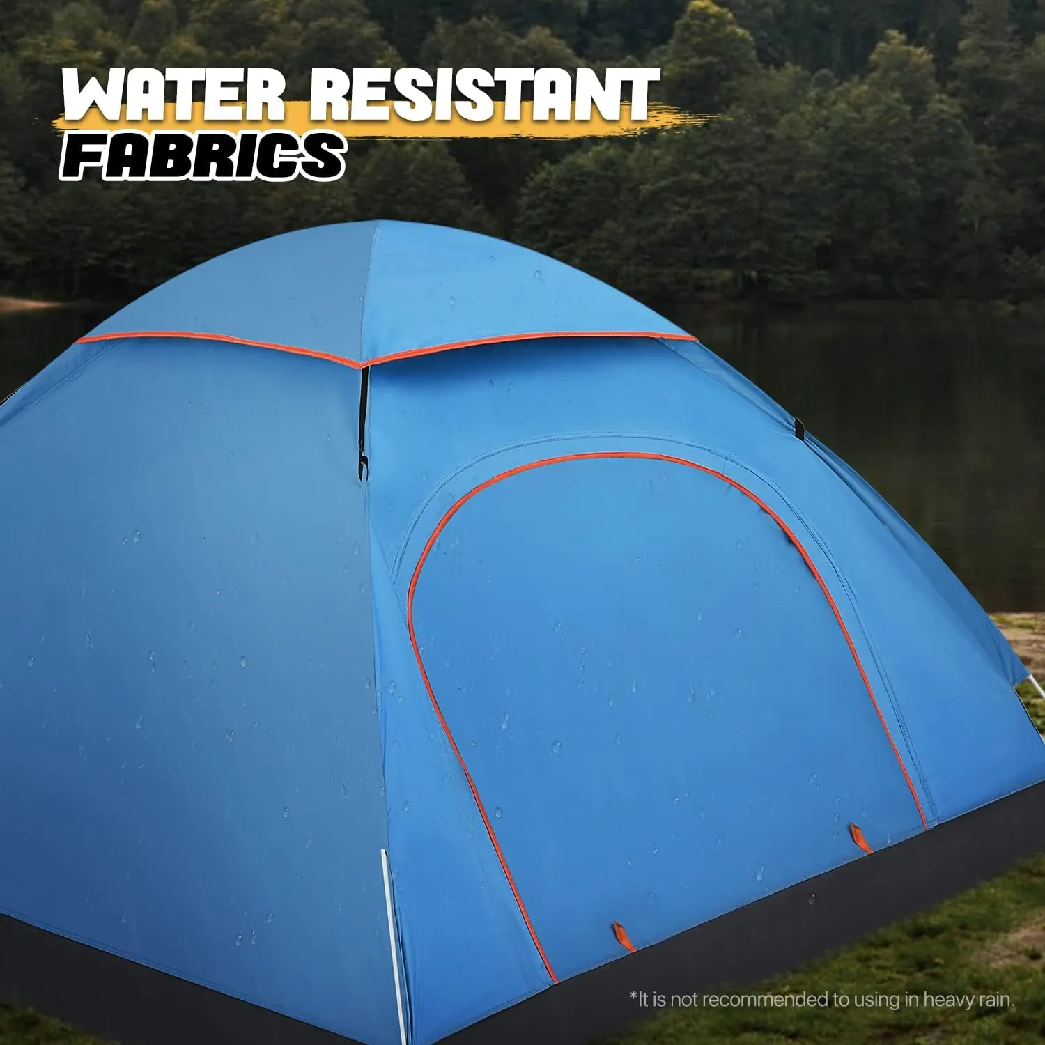 MoNiBloom 2 Person Dome Tent with Skylight, Ultralight Carry Family Tent Easy Set Up and Backpacking Tent with Lightweight Aluminum Alloy Frame for Adults Camping Hiking Outdoor Festivals, Blue