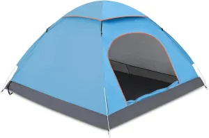 MoNiBloom 2 Person Dome Tent with Skylight, Ultralight Carry Family Tent Easy Set Up and Backpacking Tent with Lightweight Aluminum Alloy Frame for Adults Camping Hiking Outdoor Festivals, Blue