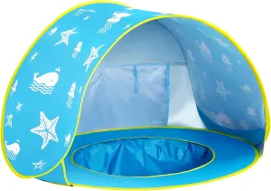 Monobeach Baby Beach Tent Ocean Pop Up Portable Shade Pool UPF50  UV Protection Sun Shelter for Infant with Easy Set Up Canopy