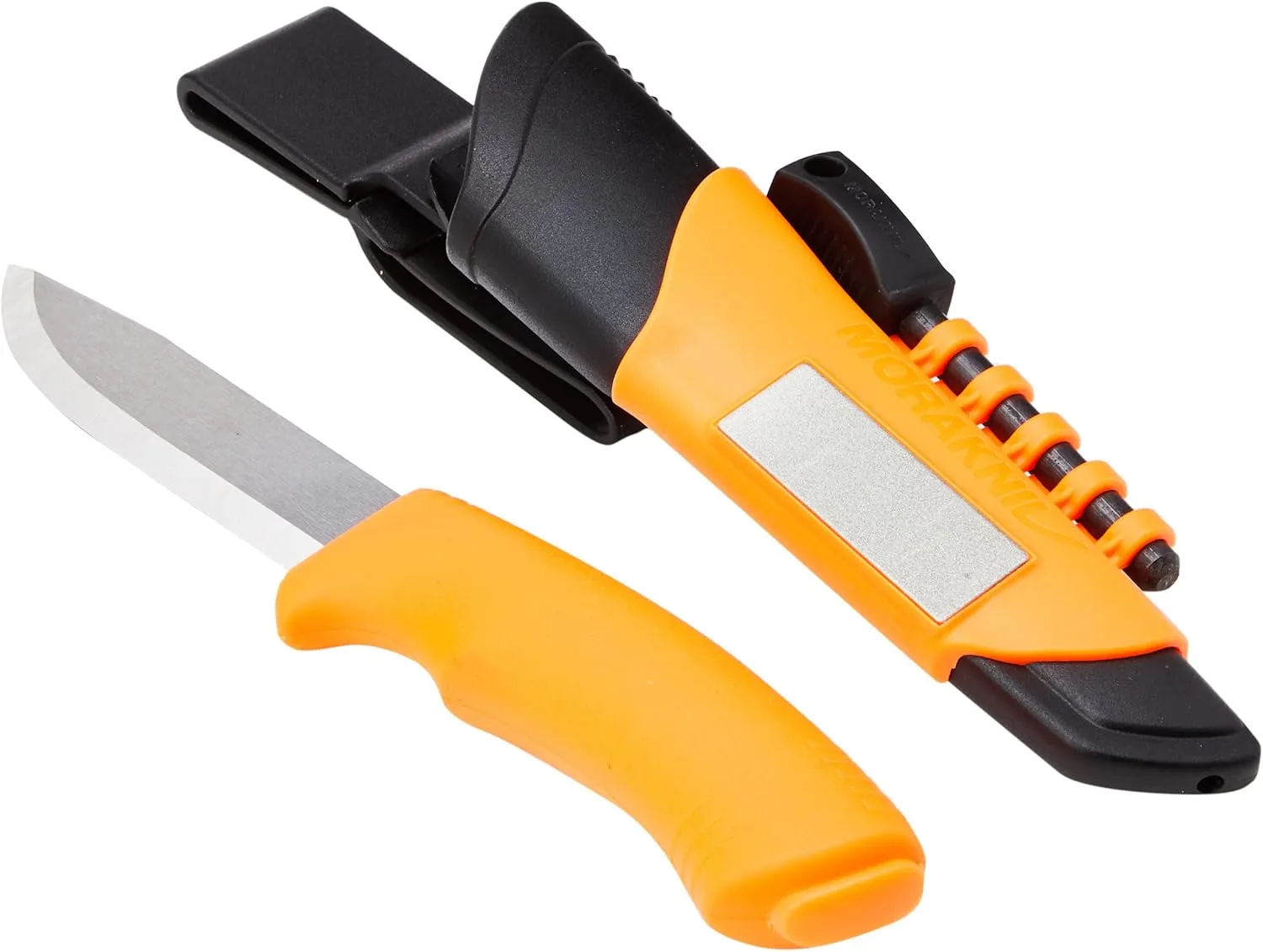 Morakniv Bushcraft Stainless Steel 4.3-Inch Fixed-Blade Survival Knife with Fire Starter and Sharpener