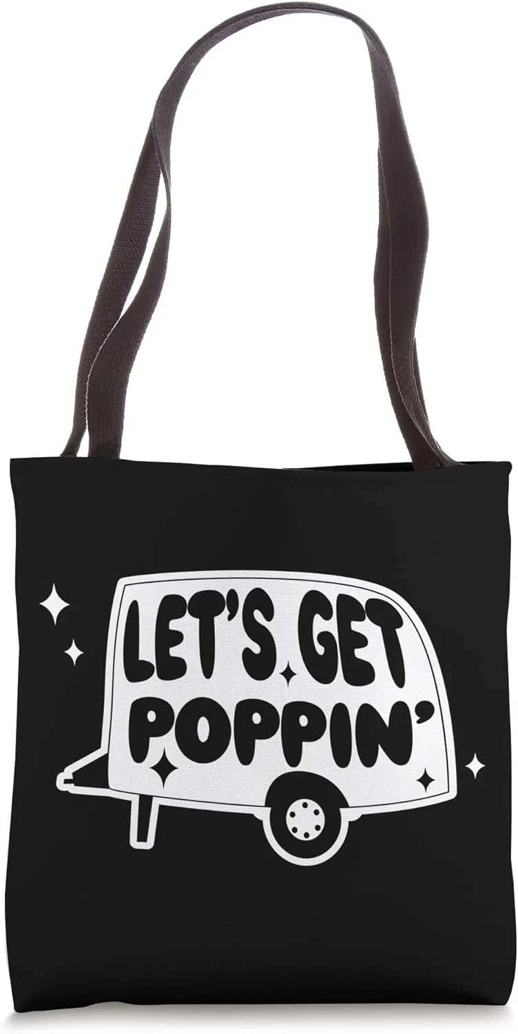 Motorhome Camping Retro Caravan Rv Trailer Pop Up Camper Tote Bag