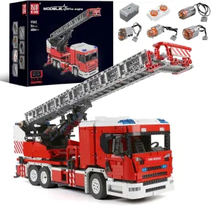 Mould King 17022 Technik City Fire Truck Kit, Rescure Fire Engine Toy Set with 8 Motors, Emergency Vehicle Building Toys for Kids, Model Car Toy for Adult (4400 Pieces)