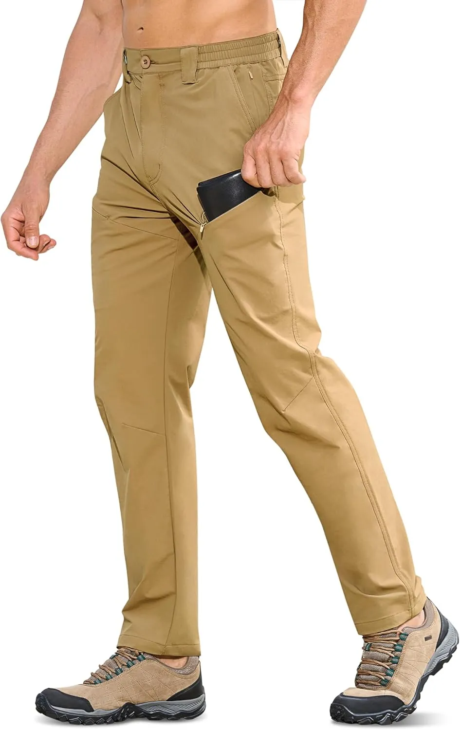 MOURCE Hiking Pants Men Quick Dry - Water Resistant Lightweight Cargo Pants for Men 7 Pockets Outdoor Travel Climbing