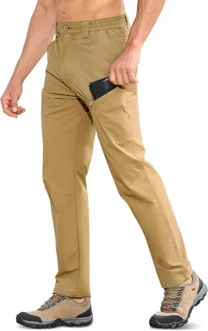 MOURCE Hiking Pants Men Quick Dry - Water Resistant Lightweight Cargo Pants for Men 7 Pockets Outdoor Travel Climbing