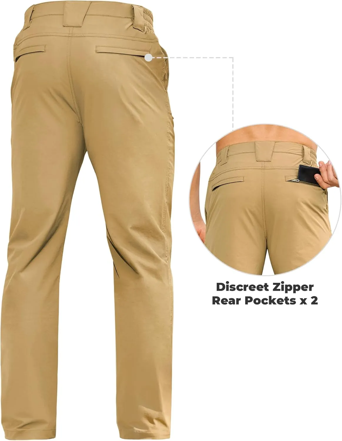 MOURCE Hiking Pants Men Quick Dry - Water Resistant Lightweight Cargo Pants for Men 7 Pockets Outdoor Travel Climbing
