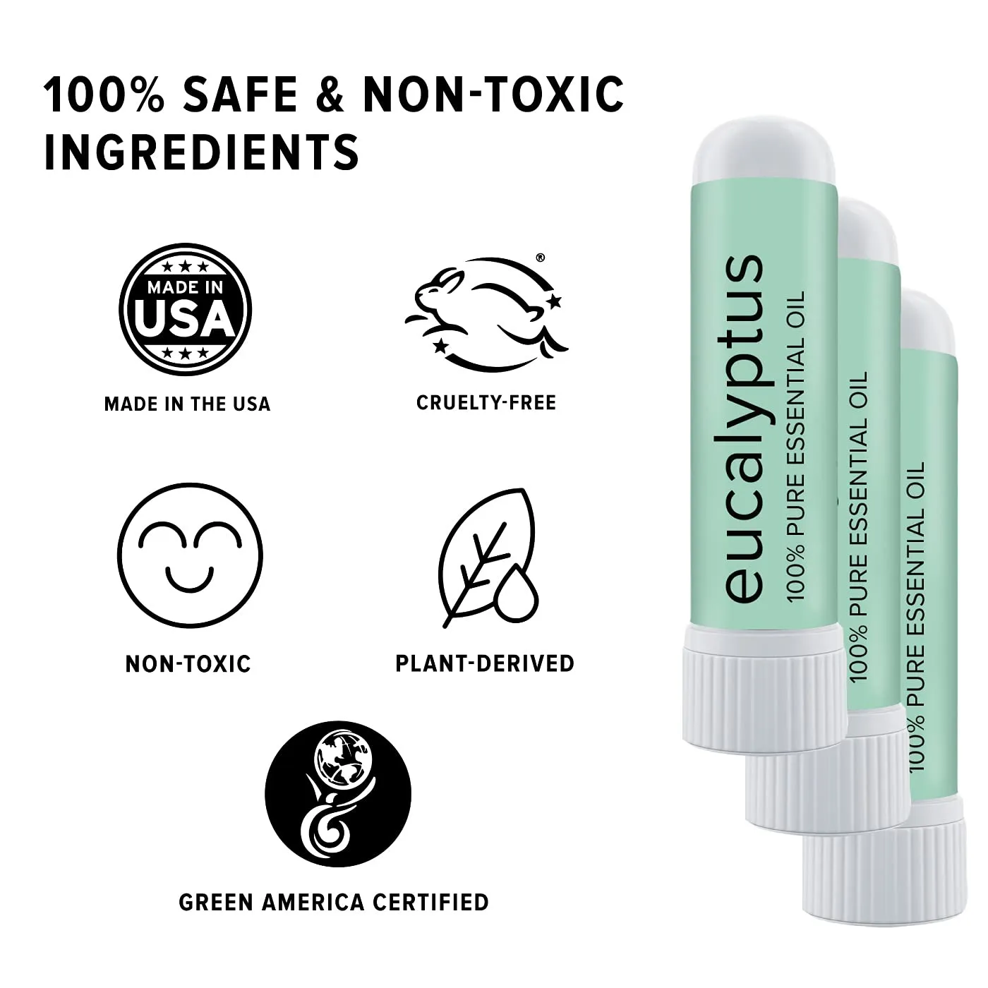 MOXĒ Eucalyptus Essential Oil Nasal Inhaler, Sinus & Congestion Relief, Daily Relaxation, Stress Relief, Therapeutic No-Mess Aromatherapy, Pure and Natural, Made in USA (3 Pack)