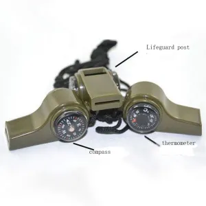 Multifunction Compass with Survival Whistle & Lanyard, Waterproof & Shockproof for Hiking, Camping, and Outdoor Adventures
