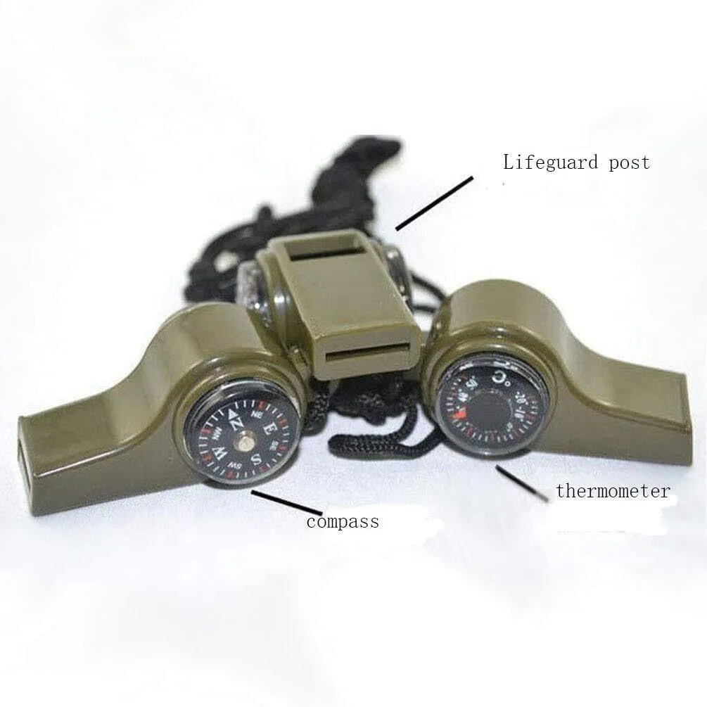 Multifunction Compass with Survival Whistle & Lanyard, Waterproof & Shockproof for Hiking, Camping, and Outdoor Adventures
