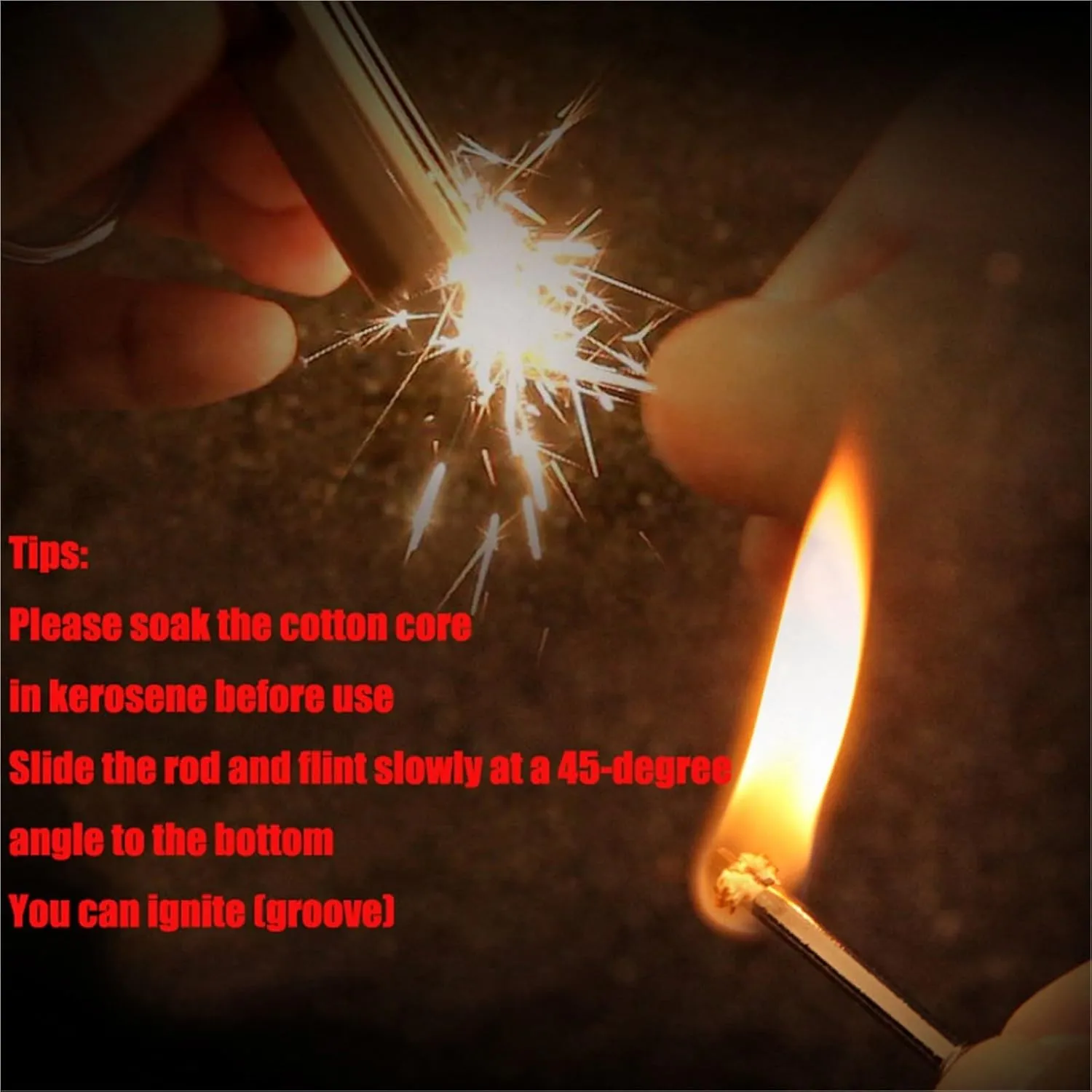 Multifunctional kerosene lighter, outdoor portable waterproof lighter, match lighter with keychain, retro oil lighter, suitable for outdoor, camping, hiking, gift (kerosene not included)(Red)