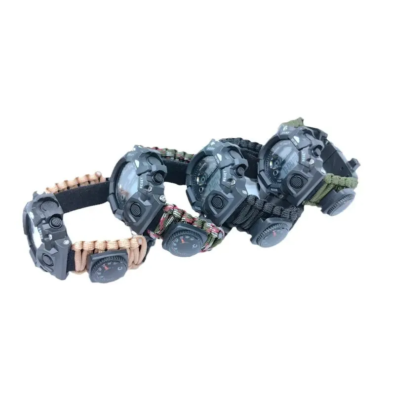 Multifunctional Outdoor Compass Watch with Survival Tools