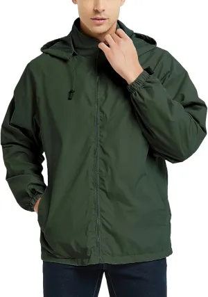 Mywu Mens Windbreaker Jackets Lightweight Rain Jacket Waterproof Raincoat with Hood Outdoor Running Hiking Cycling
