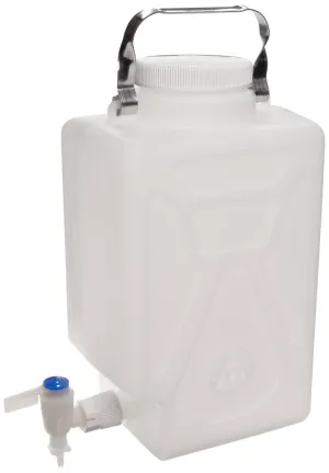 Nalgene DS2327-0020 FLPE 9L Rectangular Fluorinated Carboy, with Spigot
