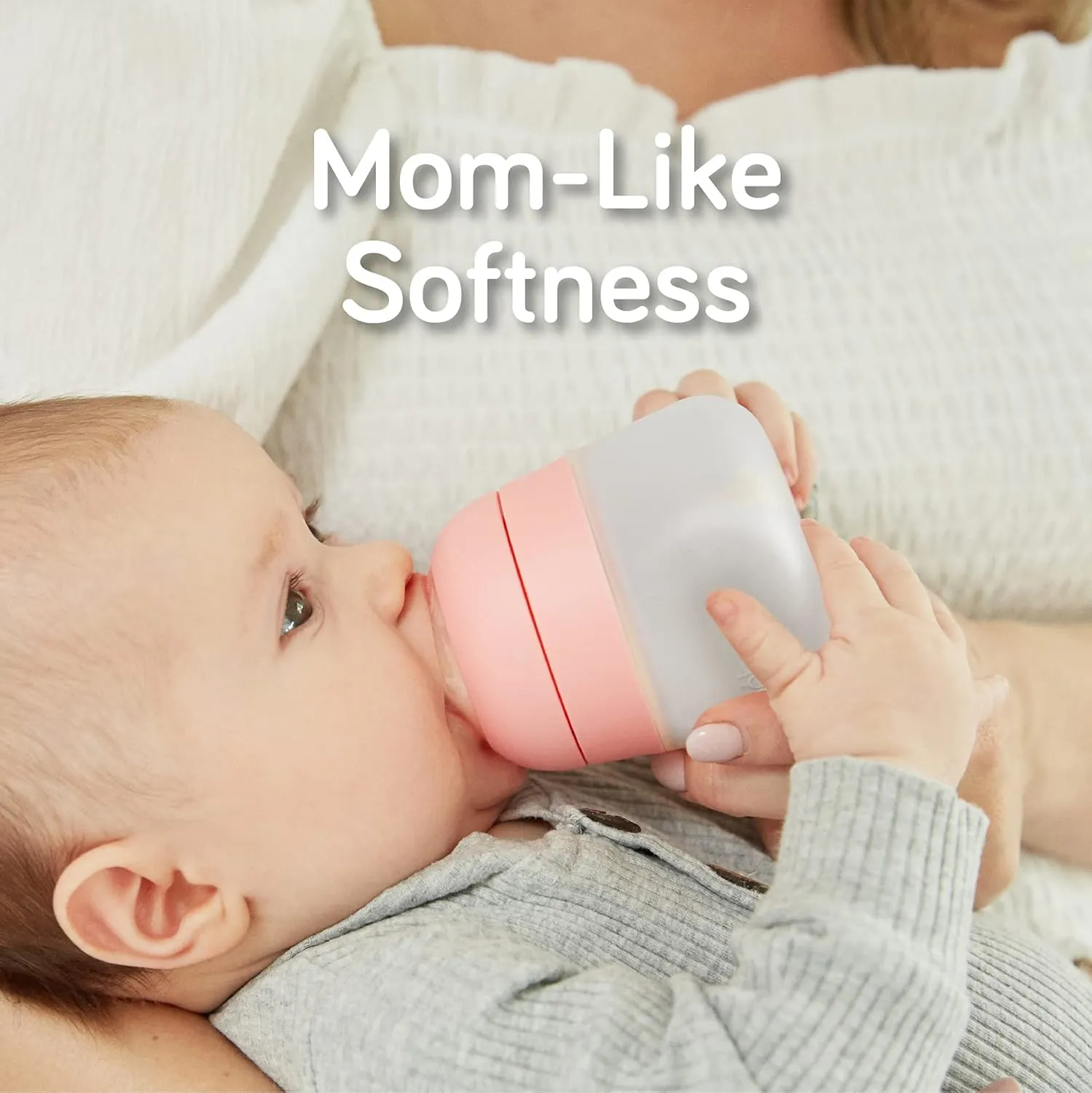 Nanobébé Flexy Silicone Baby Bottle, Anti-Colic, Natural Feel, Non-Collapsing Nipple, Non-Tip Stable Base, Easy to Clean 3-Pack, Gray, 5 oz