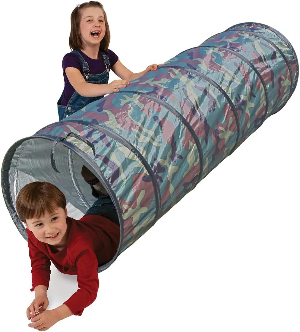 NARMAY® Play Tunnel Camouflage Pop Up Tunnel for Kids Indoor/Outdoor Fun - 19dia × 60L inch