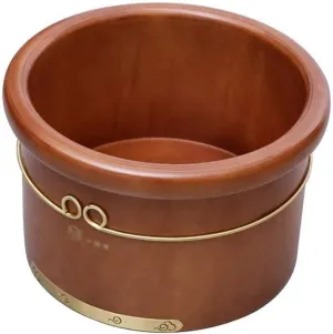 Natural Cedar en Foot Bath Bucket with Lid – Foot Soak for Adults & Children, Spa & Massage