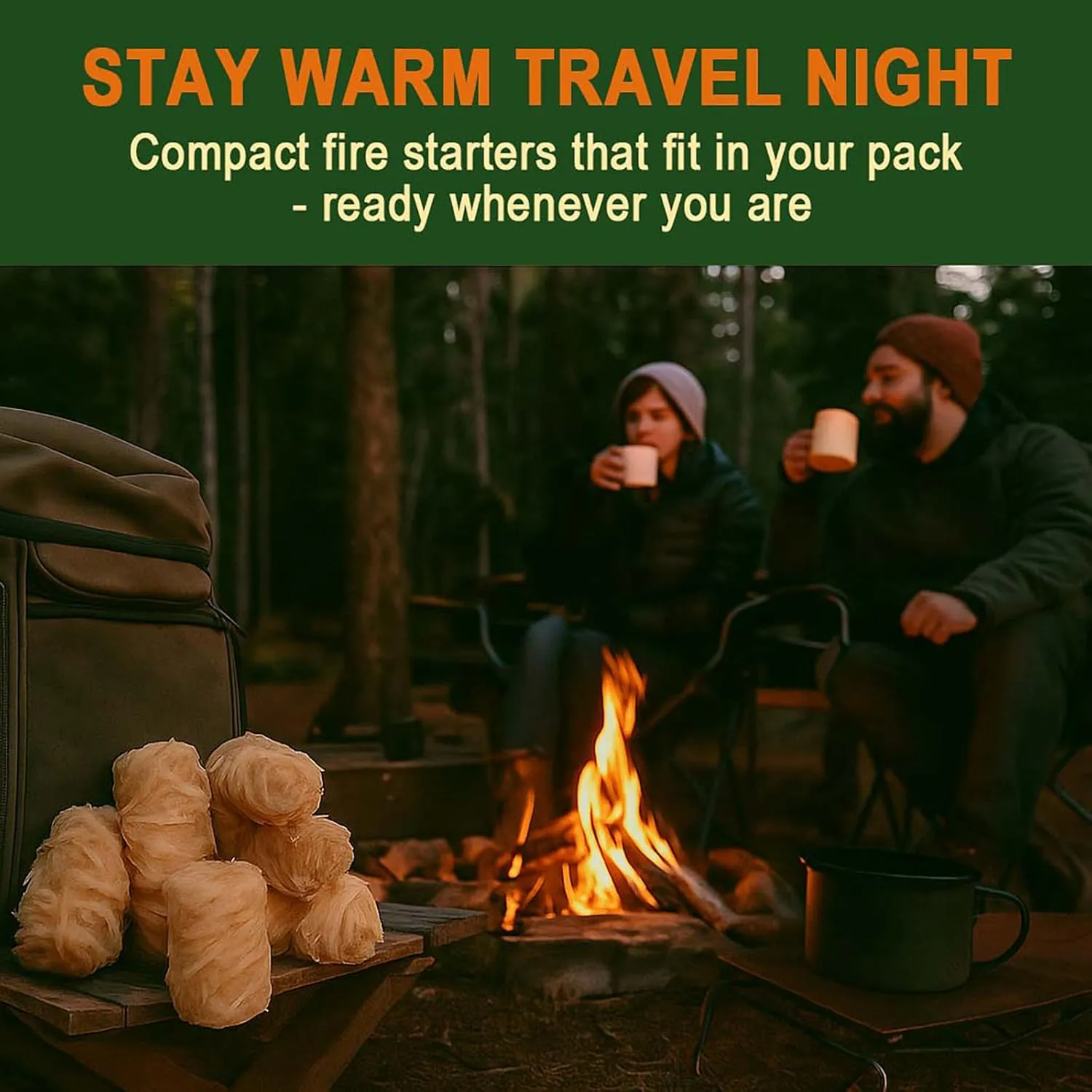 Natural Fire Starter for Fireplaces: Quick Premium Tumbleweed Fire Starters - Waterproof Firestarters for Outdoor Firepit Campfires Wood Stove BBQ Grills Smoker - 24 pcs