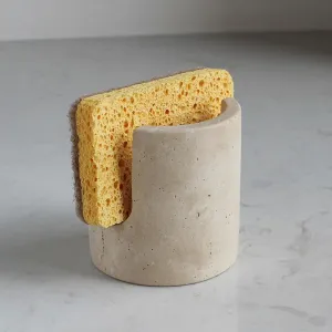 Natural Travertine Sponge Holder for Kitchen Sink, Drying Rack, Compact Sink Caddy Organizer