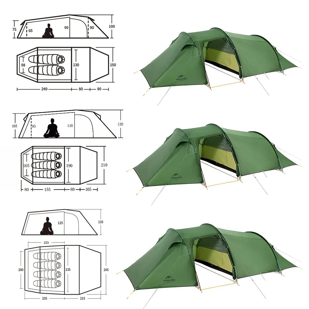 NATUREHIKE Opalus 2-4 Person 4-Season Tent – Ultralight Waterproof Camping Tent for Hiking & Travel