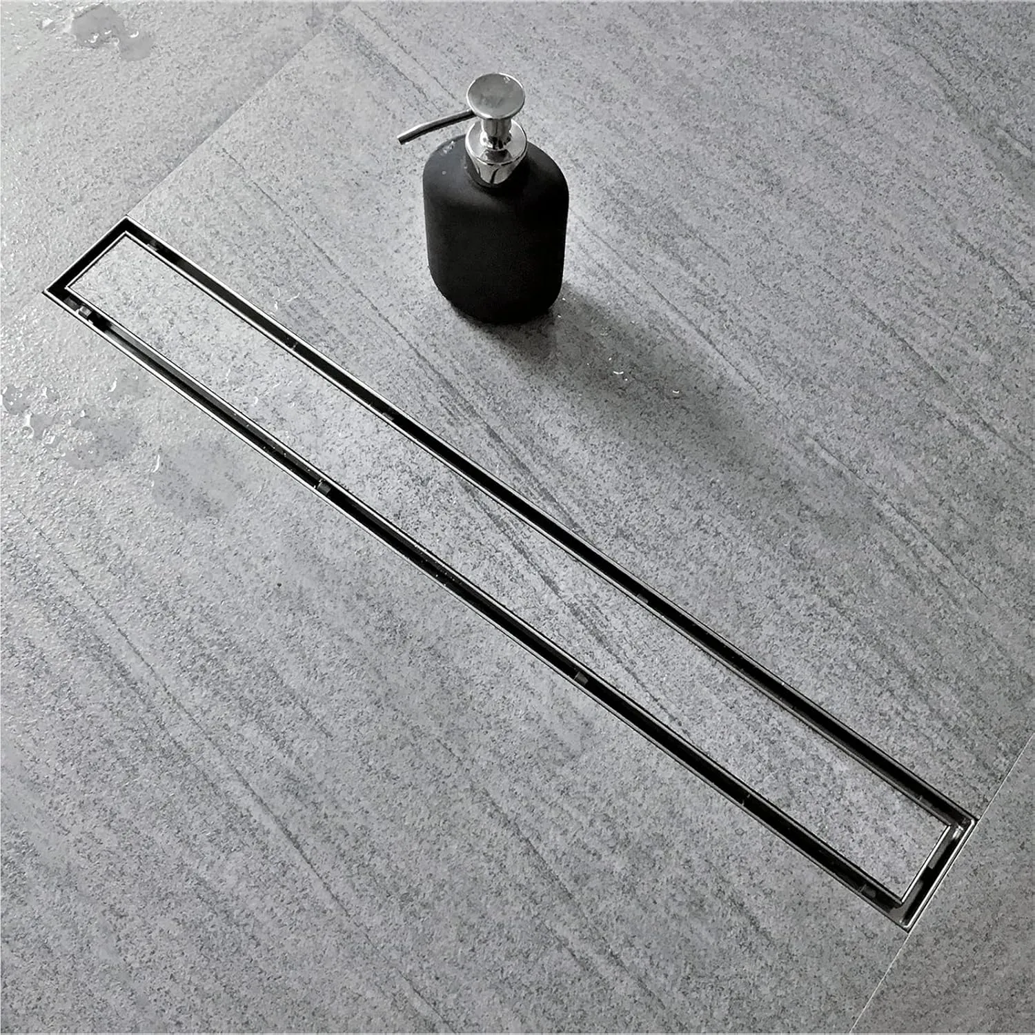 Neodrain 18-Inch Linear Shower Drain with Tile Insert Grate,Brushed 304 Stainless Steel Rectangle Shower Floor Drain, Floor Shower Drain