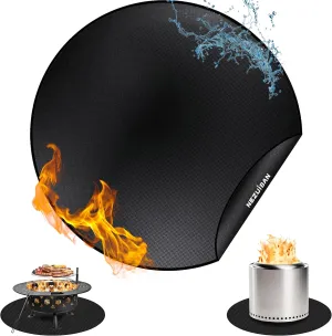 NEZUIBAN 36'' Fire Pit Mat for Solo Stove Bonfire, Round Fireproof Under Grill Mat for Deck,Patio,Grass
