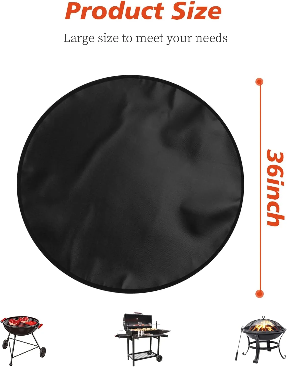 NEZUIBAN 36'' Fire Pit Mat for Solo Stove Bonfire, Round Fireproof Under Grill Mat for Deck,Patio,Grass