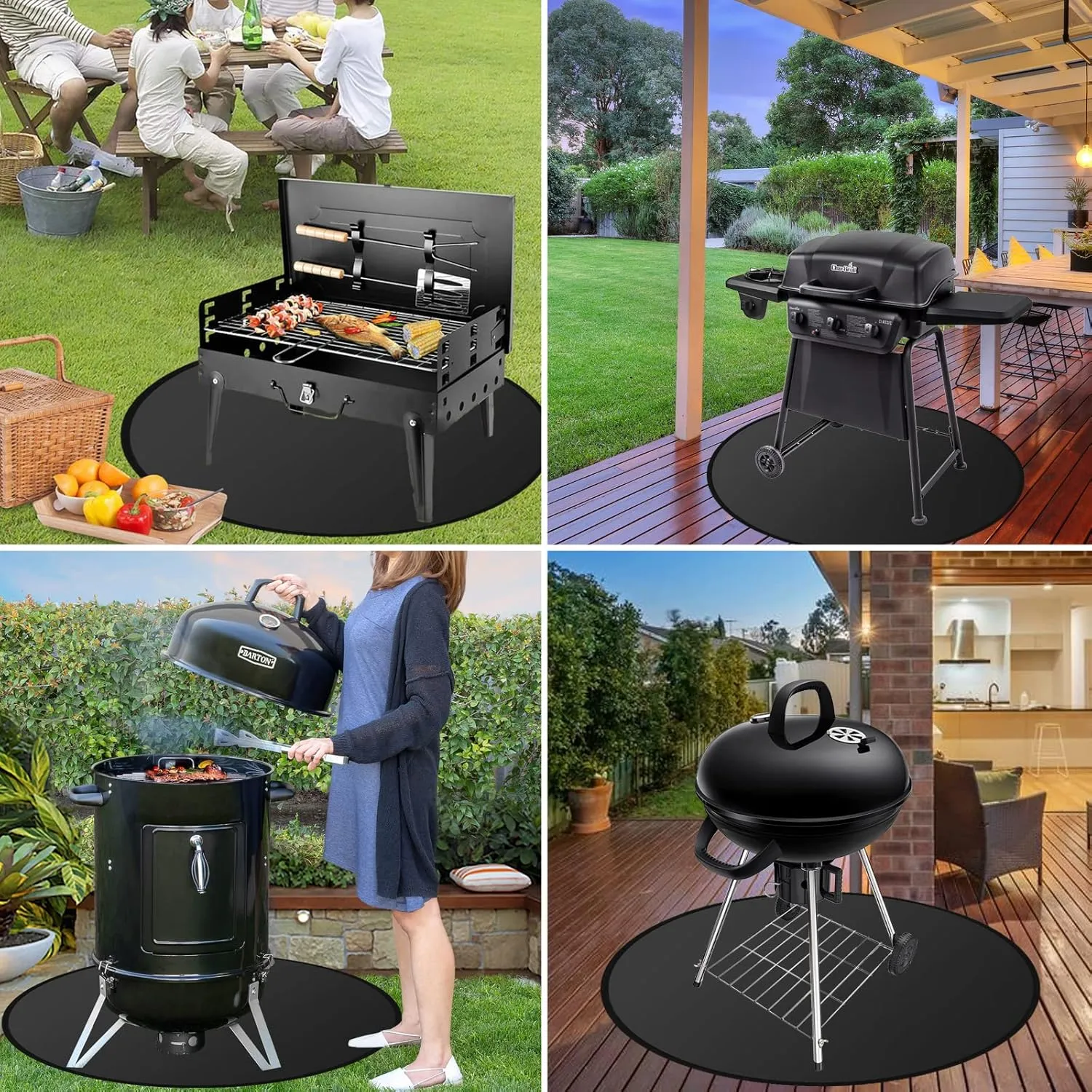 NEZUIBAN 36'' Fire Pit Mat for Solo Stove Bonfire, Round Fireproof Under Grill Mat for Deck,Patio,Grass