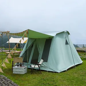 NIEH Large Tent 4~8 Person, Tents for Camping with Porch, Family Cabin Tents, Luxury Big Space Cotton Spring Waterproof Thickened for Hiking Picnic Tent Picnic, Camping, Family