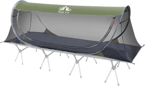 Night Cat Pop-up Mosquito Tent: 1 Person Camping Tent with Bug Screen Net Easy Set-up Tent Fits with Camping Cot (Exclueded)