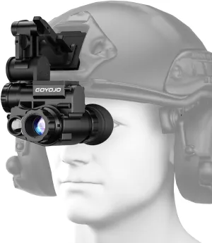 Night Vision Goggles Helmet-Mounted Monocular | 1080P HD NVG with 6X Zoom & Adjustable Infrared | IP66 Waterproof for Hunting, Surveillance, Camping | Built-in Compass (100% Darkness)