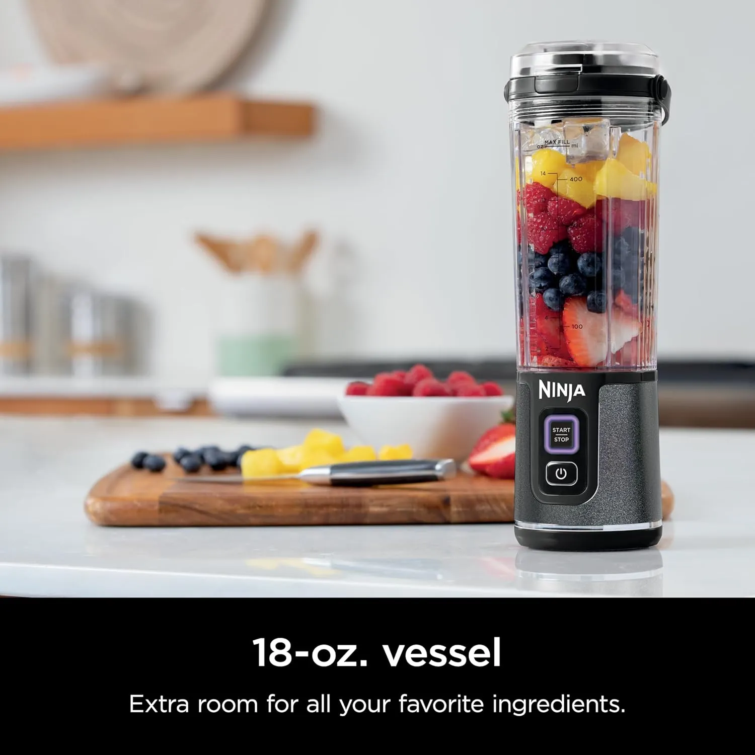 Ninja Blast Portable Blender, Cordless, 18oz. Vessel, Personal Blender for Shakes & Smoothies, BPA Free, Leakproof Lid & Sip Spout, USB-C Rechargeable, Dishwasher Safe Parts, Black Glitter, BC152JB