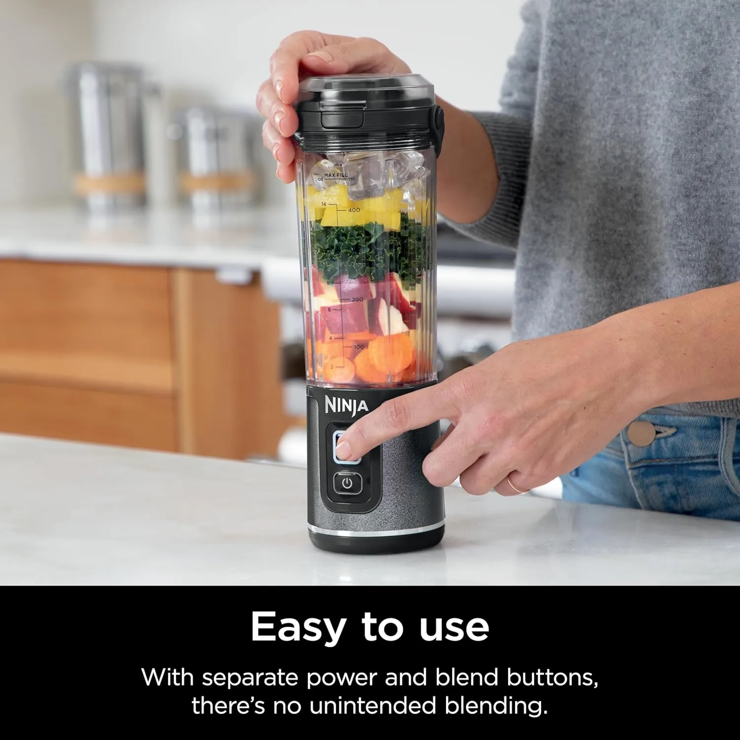 Ninja Blast Portable Blender, Cordless, 18oz. Vessel, Personal Blender for Shakes & Smoothies, BPA Free, Leakproof Lid & Sip Spout, USB-C Rechargeable, Dishwasher Safe Parts, Black Glitter, BC152JB